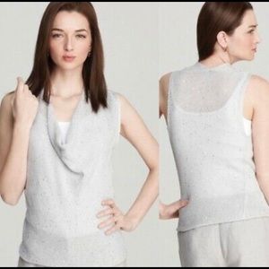#9 Eileen Fisher silver sequin Cowl sleeveless tank